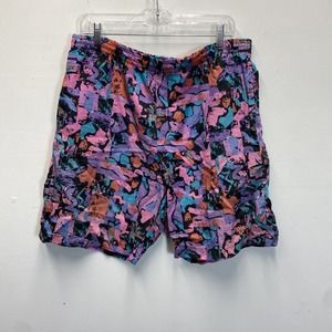 Reebok Sport Shorts Geometric Print Mens Size Large Nylon Vintage 90s